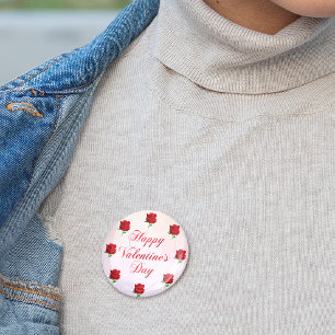 Macaron Rond 7,6 Cm Soft Pastel Heureuse Sainte-Valentin Red Roses Par