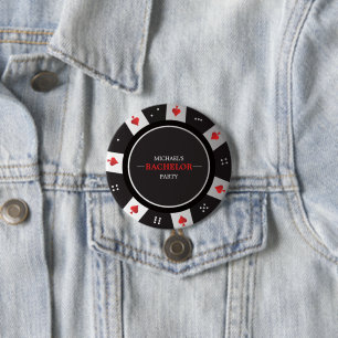 Macaron Rond 7,6 Cm Soirée Poker Enterrement de Vie de Garçon Casino L