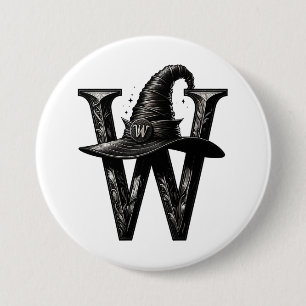 Macaron Rond 7,6 Cm Sorcière Casquette W Casquette noir Halloween