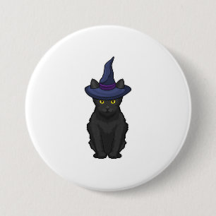 Macaron Rond 7,6 Cm Sorcière de chat