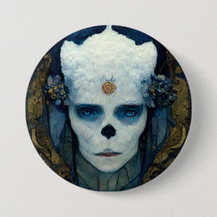 Macaron Rond 7,6 Cm Sorcière de glace Imaginaire Sci-Fi Art