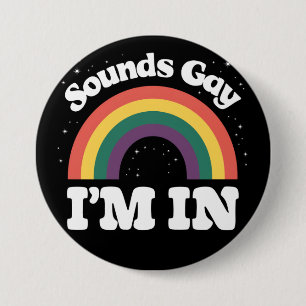 Macaron Rond 7,6 Cm Sounds Gay I'm In LGBTQ Pride Moth