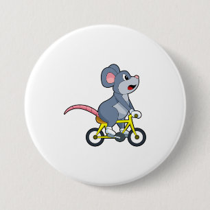 Macaron Rond 7,6 Cm Souris avec vélo