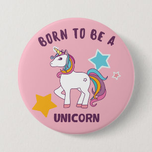 Macaron Rond 7,6 Cm Soutenu pour être une licorne