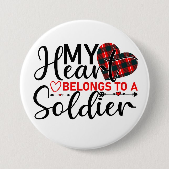 Macaron Rond 7,6 Cm Soutien d'amour militaire du soldat (Devant)