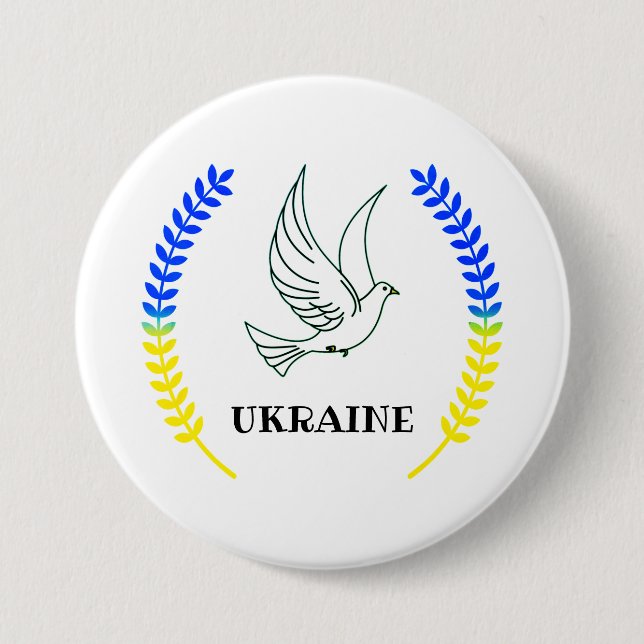 Macaron Rond 7,6 Cm Soutien de l'Ukraine (Devant)