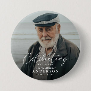 Macaron Rond 7,6 Cm Souvenir de sympathie funéraire avec photo personn