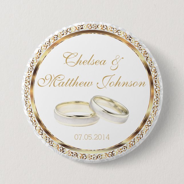 Macaron Rond 7,6 Cm Souvenirs mariages, cadeaux, cadeaux pour les invi (Devant)