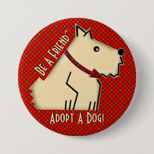 Macaron Rond 7,6 Cm Soyez un ami - adoptez un chien ! (Personnalisé)