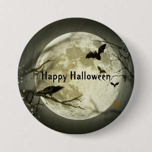 Macaron Rond 7,6 Cm Spooky Bats Halloween 