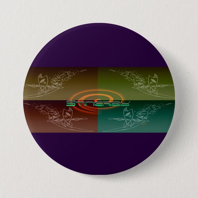 Macaron Rond 7,6 Cm Stingray (Devant)