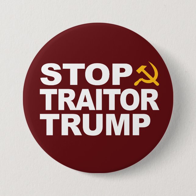 Macaron Rond 7,6 Cm "Stop Trump Trump Trump" Pin (Devant)