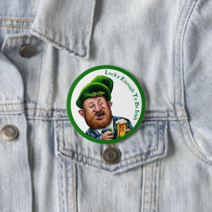 Macaron Rond 7,6 Cm Suffisamment Chanceux Pour Être Irlandais - Bouton