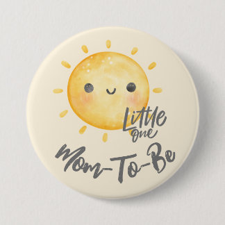 Macaron Rond 7,6 Cm Sunshine Little Un Baby shower Maman-To-Be