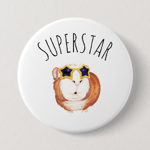 Macaron Rond 7,6 Cm SUPERSTAR Happy Guinea Pig