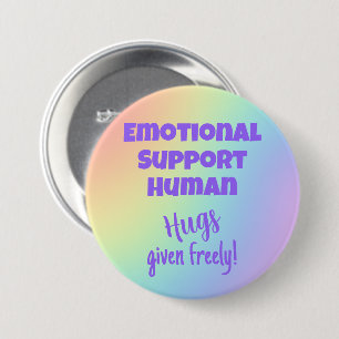 Macaron Rond 7,6 Cm Support émotionnel Hugs humains Rainbow Button Arc
