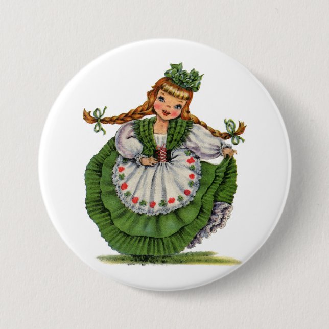 Macaron Rond 7,6 Cm Sweet Irish Miss (Devant)