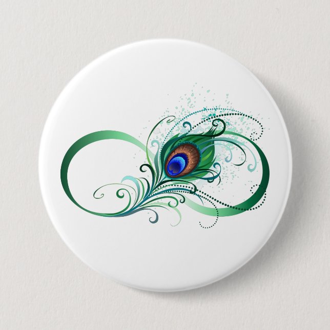 Macaron Rond 7,6 Cm Symbole de l'Infinity (Devant)
