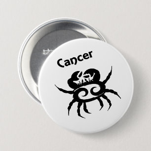 Macaron Rond 7,6 Cm Symbole et signe du cancer du zodiaque