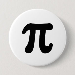 Macaron Rond 7,6 Cm Symbole moderne, élégant, noir et blanc Pi