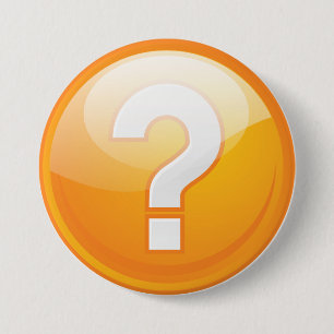 Macaron Rond 7,6 Cm Symbole moderne gras point d'interrogation orange