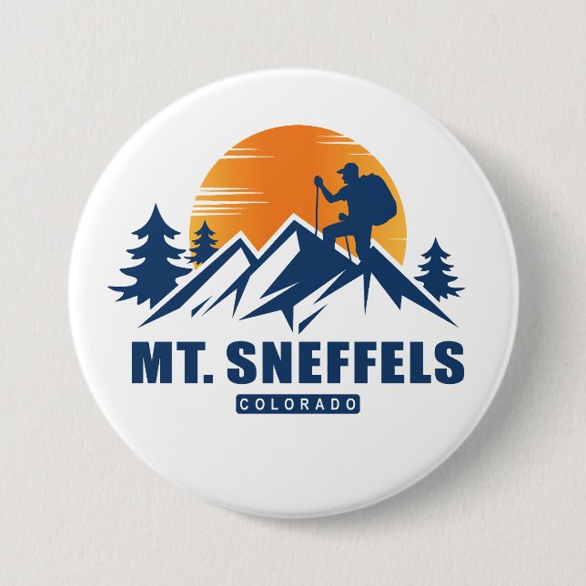 Macaron Rond 7,6 Cm T-shirt de randonnée du Mont Sneffels (Devant)