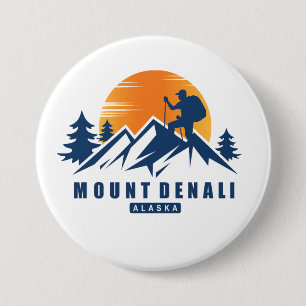 Macaron Rond 7,6 Cm T-shirt Hike du Mont Denali