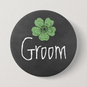 Macaron Rond 7,6 Cm Tableau de bord Wild Green Roses Groom