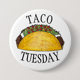Macaron Rond 7,6 Cm TACO MARDI mexicain Tex Mex Food Tacos Foodie