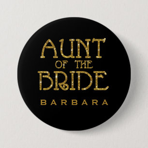 Macaron Rond 7,6 Cm Tante de la mariée Gold Faux Parties scintillant N