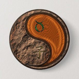 Macaron Rond 7,6 Cm Taureau & Rat de bois