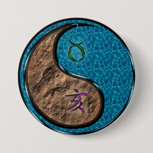 Macaron Rond 7,6 Cm Taureau & Sanglier d'eau