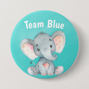 Macaron Rond 7,6 Cm Team Blue Baby Elephant Baby Shower Guessing Game