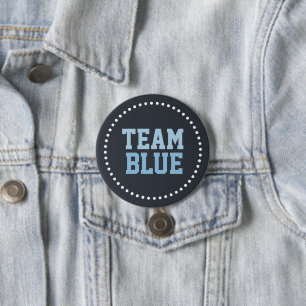 Macaron Rond 7,6 Cm Team Blue Chalkboard Baby Genre Revela