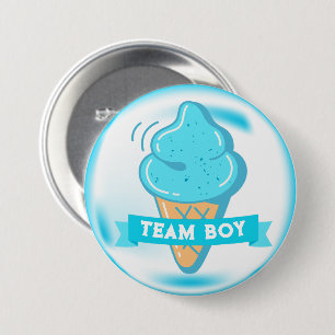 Macaron Rond 7,6 Cm Team Boy Ice Cream Révélation de genre