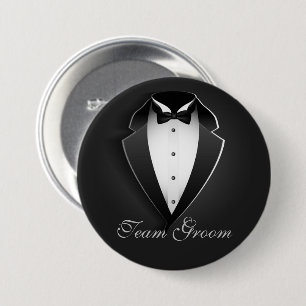Macaron Rond 7,6 Cm Team Groom Classy Tuxedo