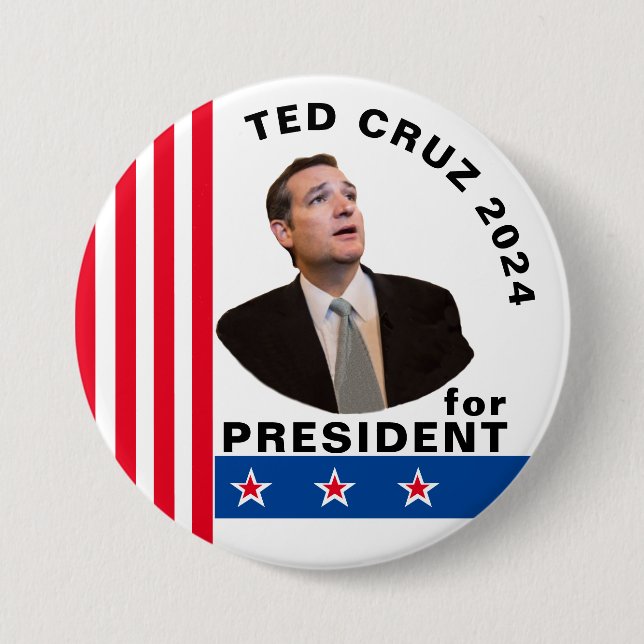 Macaron Rond 7,6 Cm Ted Cruz à la présidence 2024 (Devant)