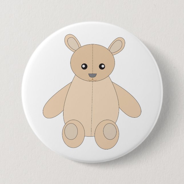 Macaron Rond 7,6 Cm Teddy Bear (Devant)