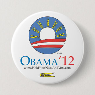Macaron Rond 7,6 Cm Tenez votre nez et votez le bouton d'Obama 2012