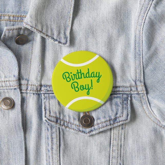Macaron Rond 7,6 Cm Tennis Ball Sports Party Anniversaire Garçon (En situation)