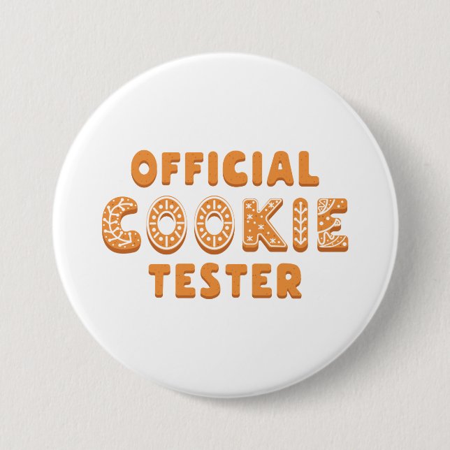 Macaron Rond 7,6 Cm Testeur officiel de cookies (Devant)
