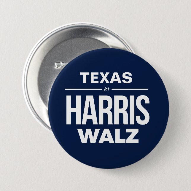 Macaron Rond 7,6 Cm Texas pour Harris Walz (Devant & derrière)