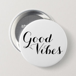 Macaron Rond 7,6 Cm Texte Et Couleurs Personnalisables Good Vibes