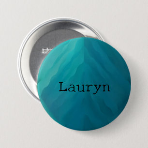 Macaron Rond 7,6 Cm texture turquoise en verre