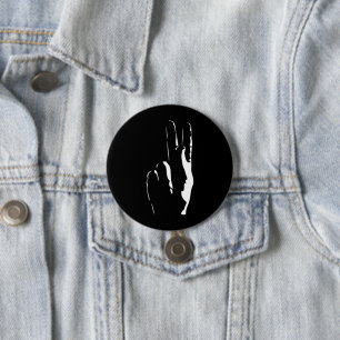 Macaron Rond 7,6 Cm the letter K in sign language