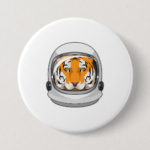 Macaron Rond 7,6 Cm Tiger en astronaute avec casque