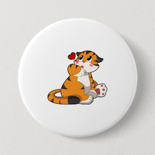 Macaron Rond 7,6 Cm Tigre avec coeur