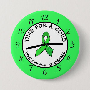 Macaron Rond 7,6 Cm Time for a Cure Lime  Awareness Ribbon Stickers