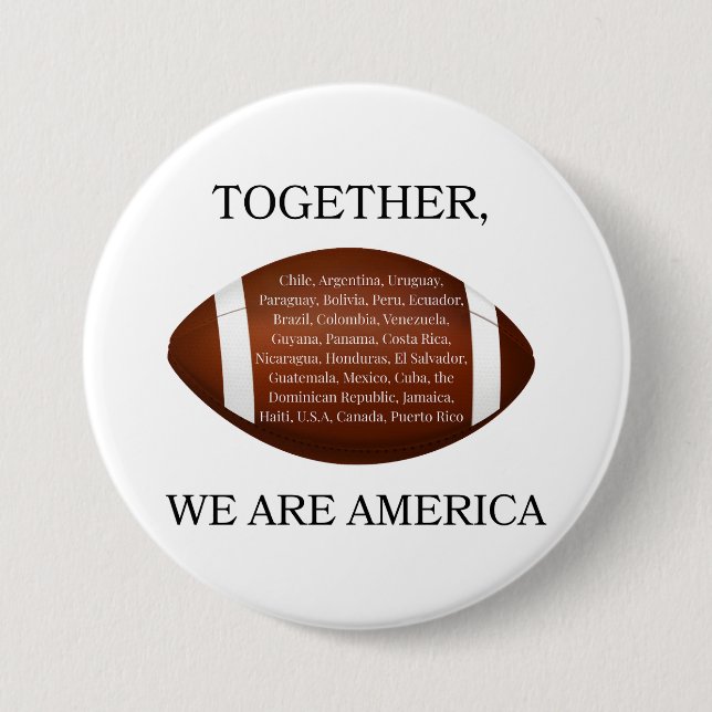 Macaron Rond 7,6 Cm Together We Are America  (Devant)