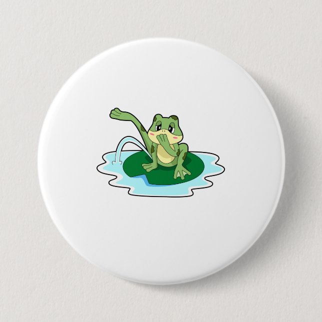 Macaron Rond 7,6 Cm Toilette de grenouille (Devant)